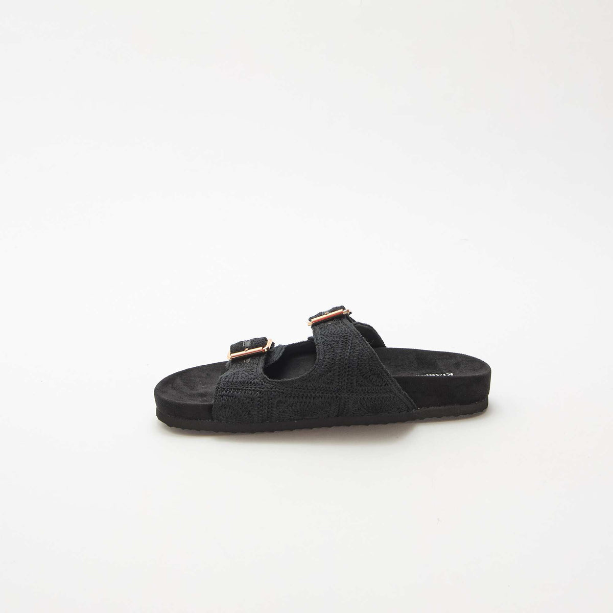 Mules à double bride en macramé NOIR