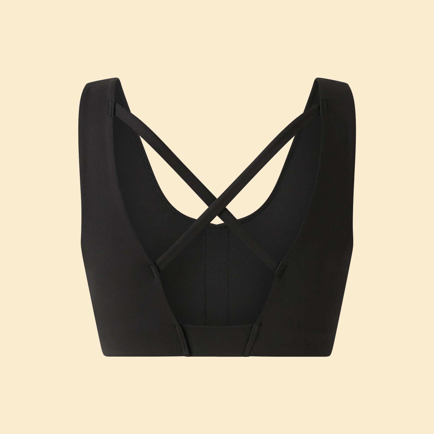 Brassière de sport croisée au dos maintien moyen NOIR