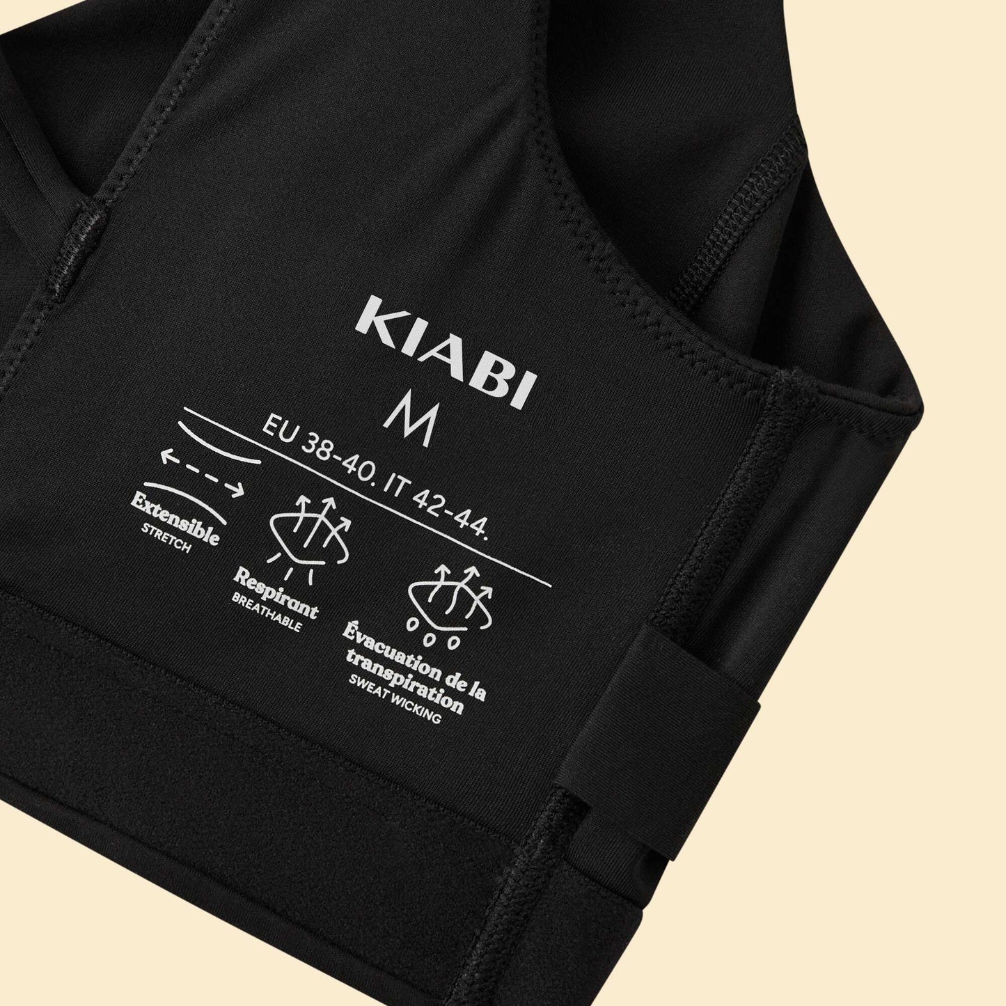 Brassière de sport croisée au dos maintien moyen NOIR