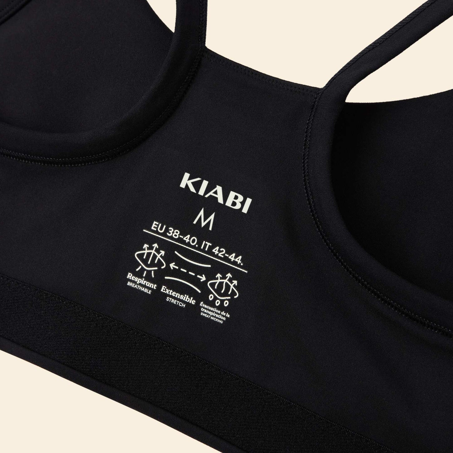 Brassière de sport dos nageur NOIR