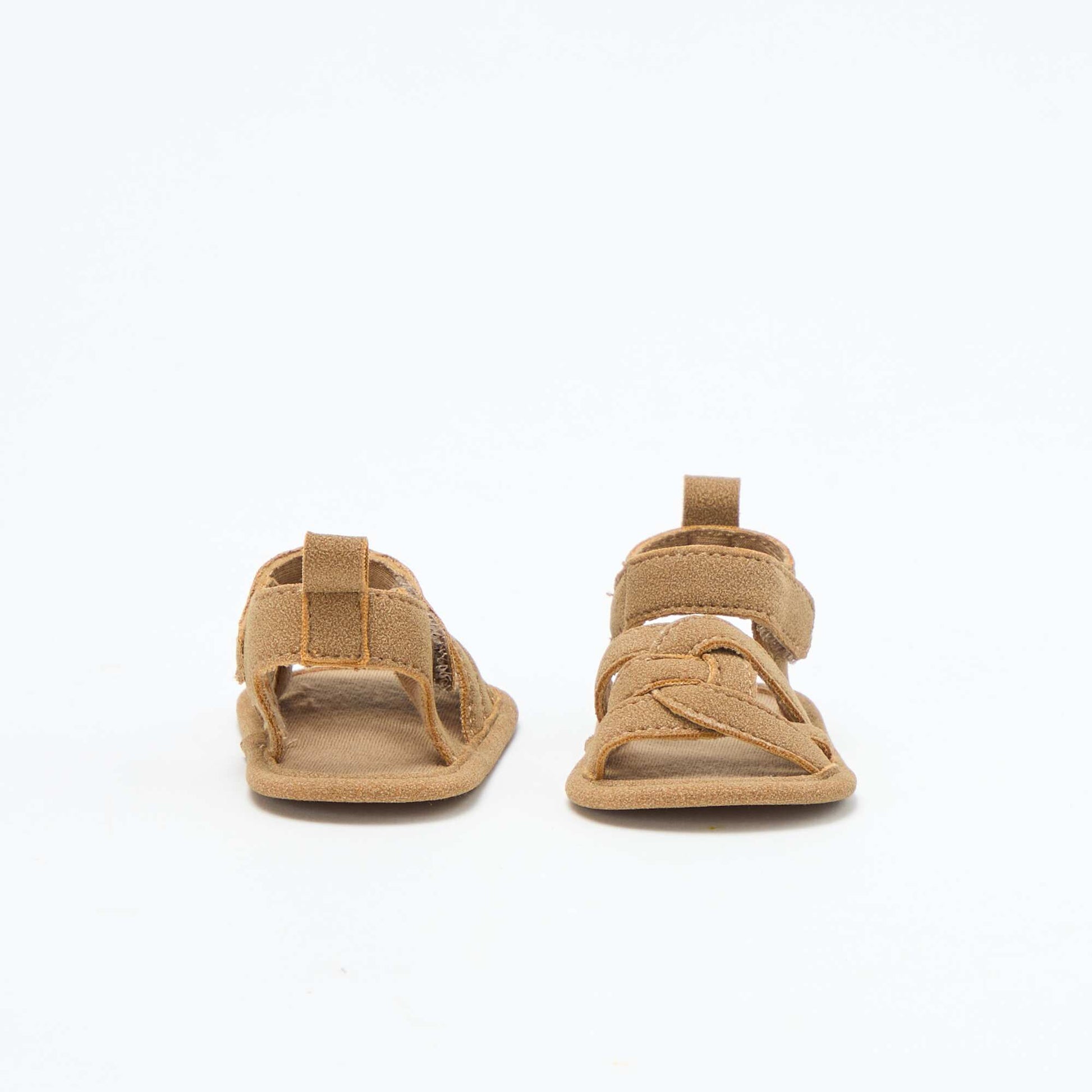 Sandales en tissu avec brides croisées MARRON