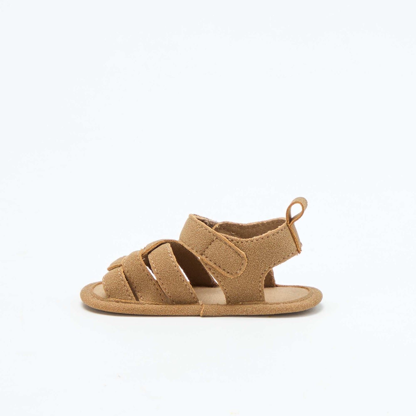 Sandales en tissu avec brides croisées MARRON