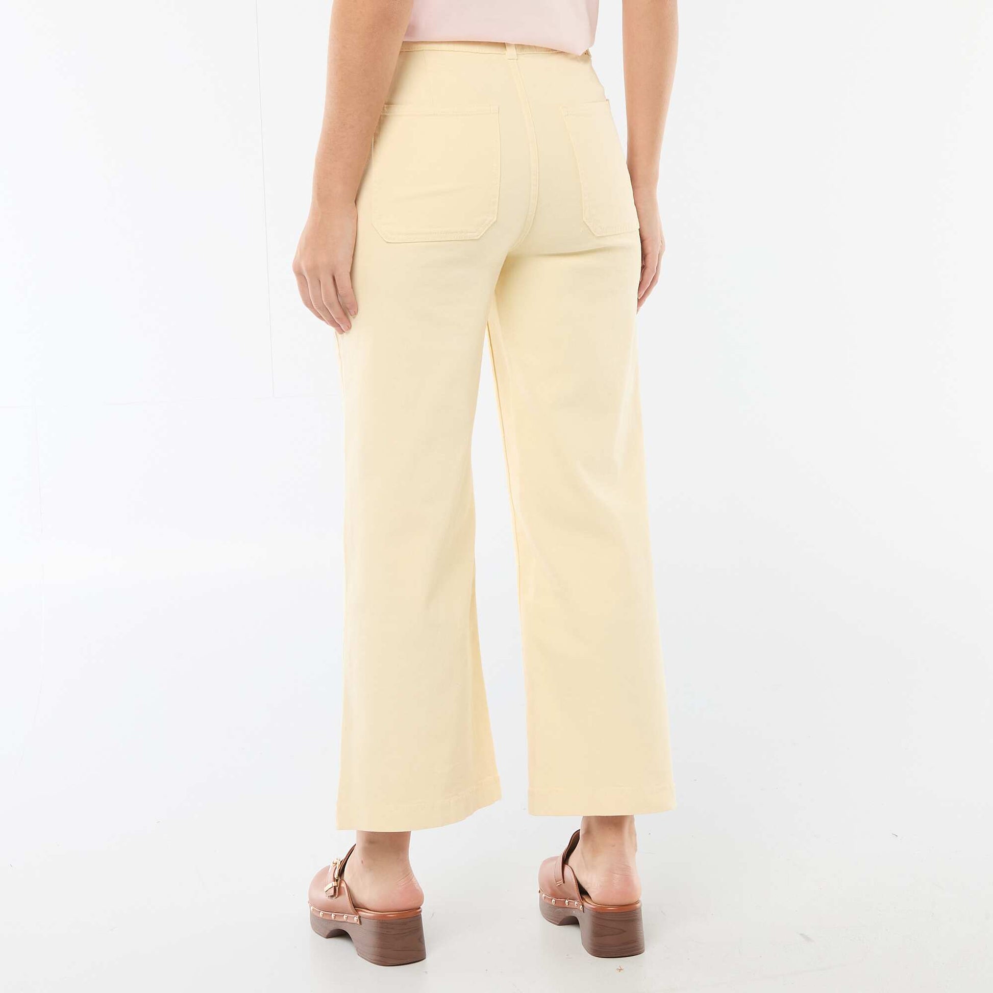 Pantalon wide leg coloré JAUNE