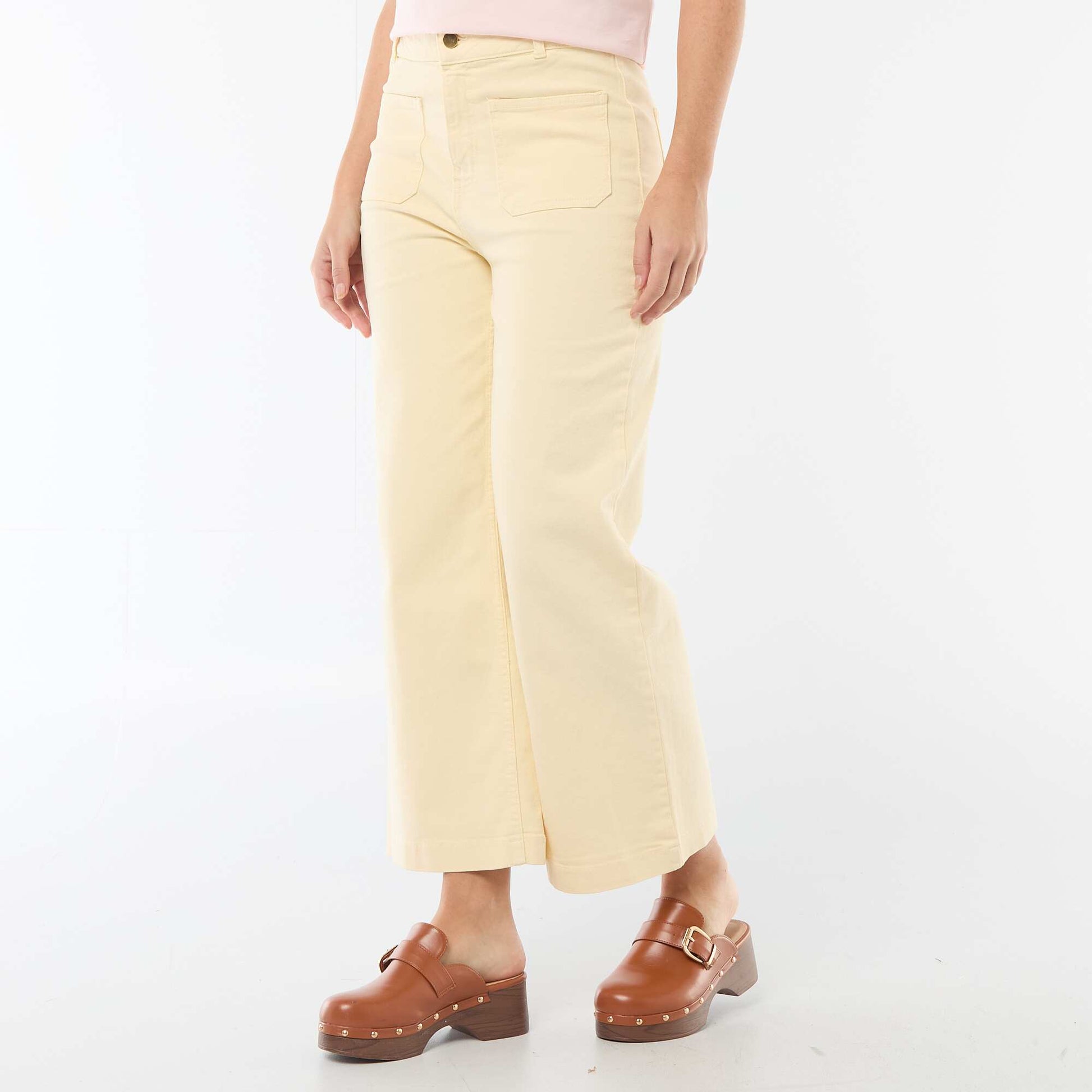 Pantalon wide leg coloré JAUNE