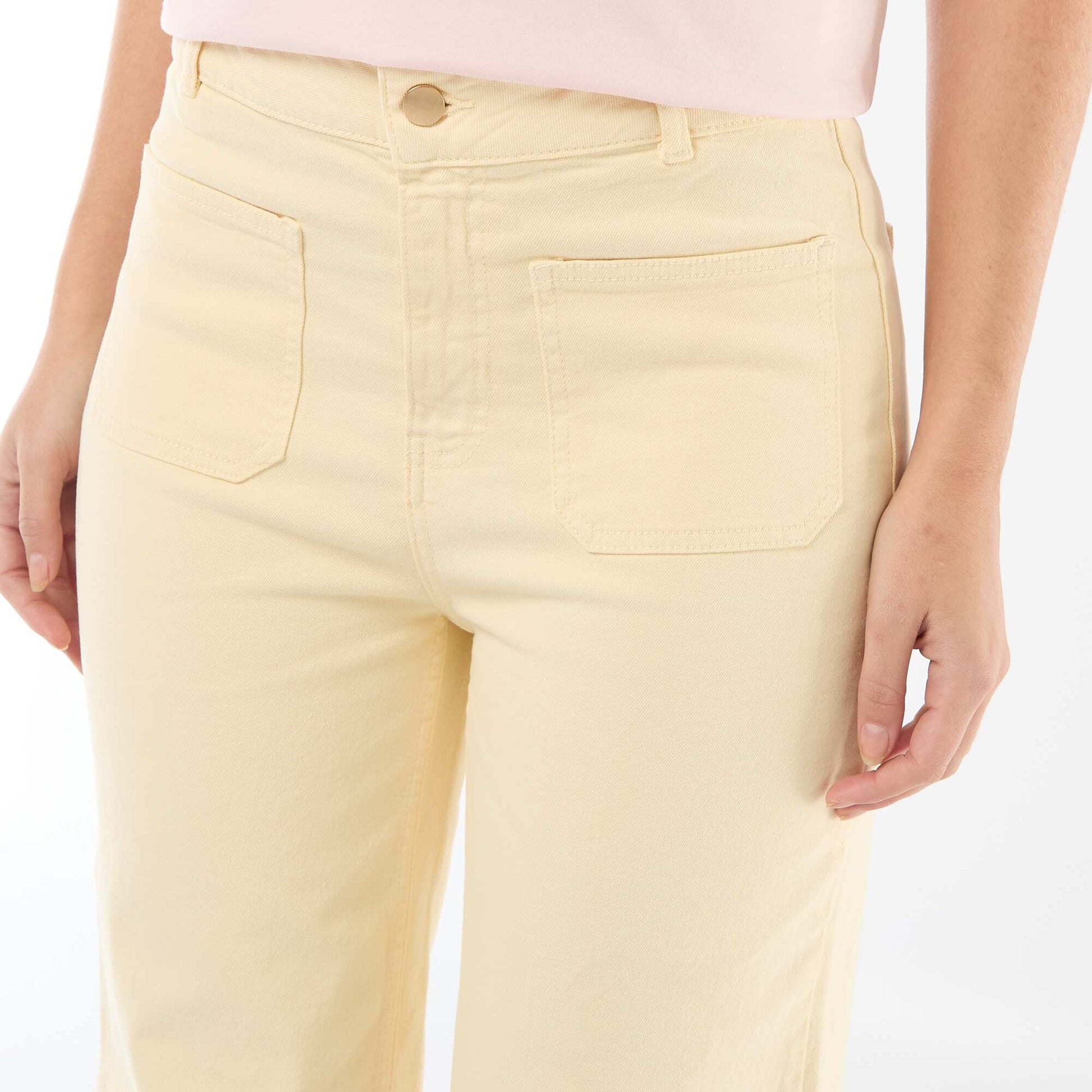 Pantalon wide leg coloré JAUNE