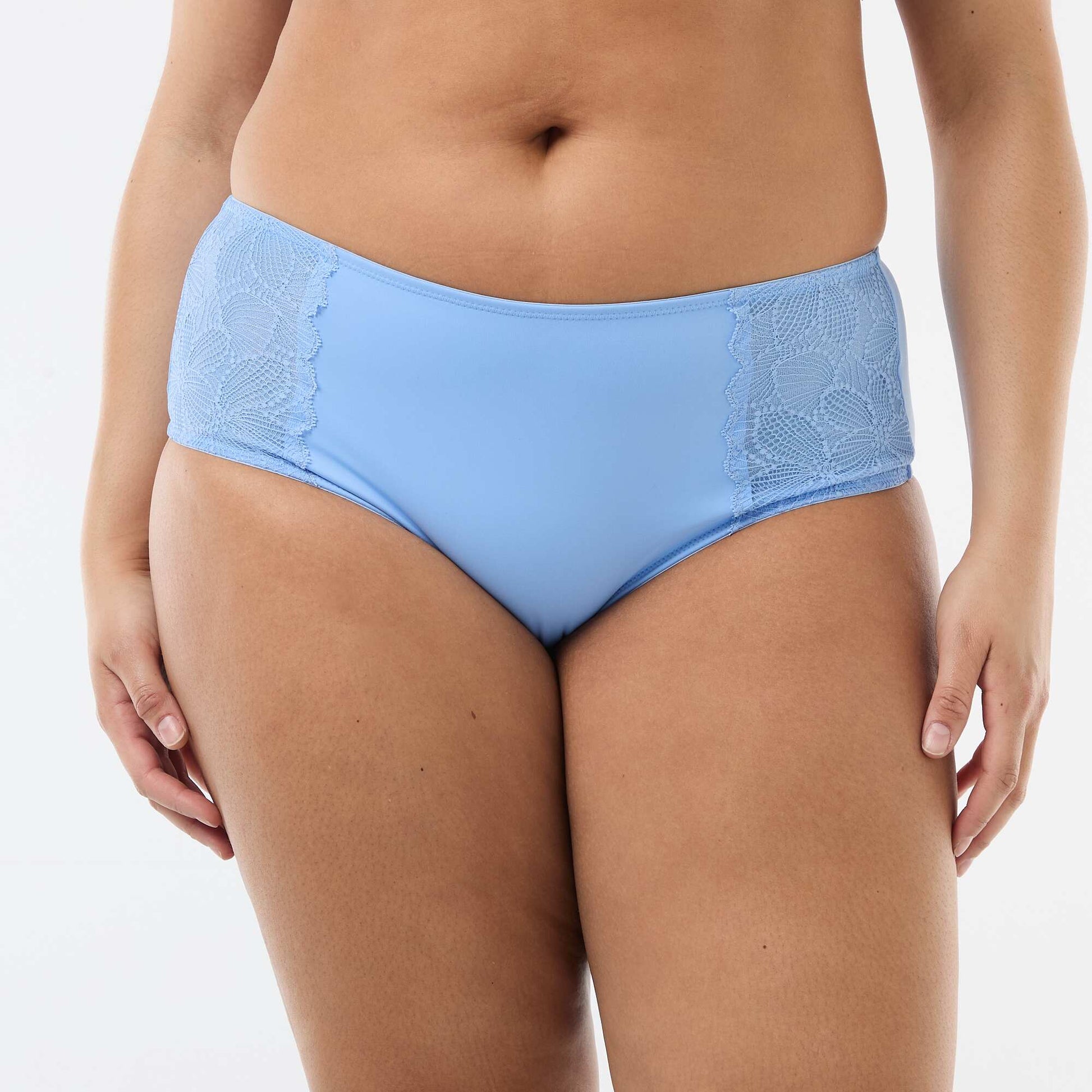 Culottes taille haute avec dentelle BLEU