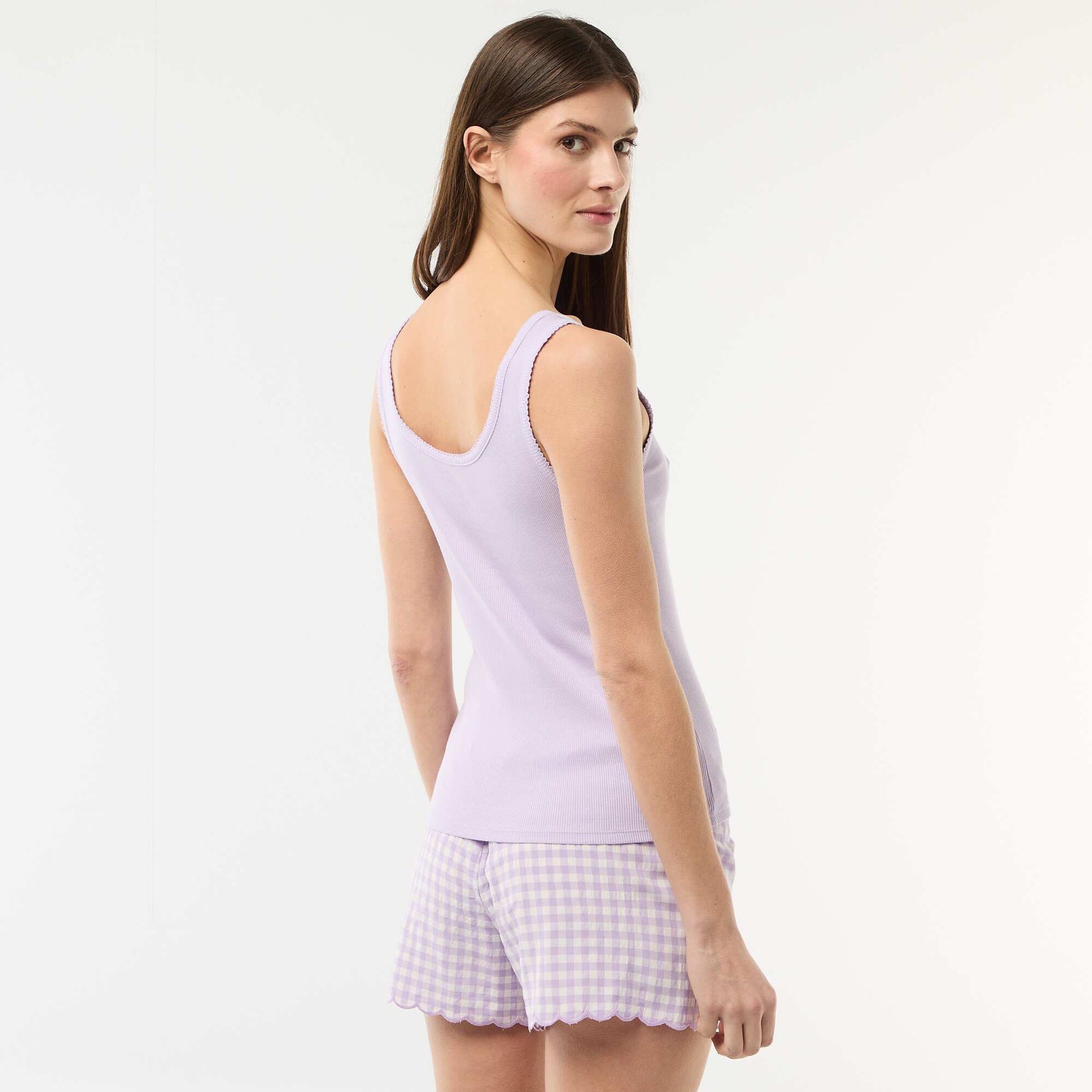 Ensemble pyjama court vichy - 2 pièces VIOLET