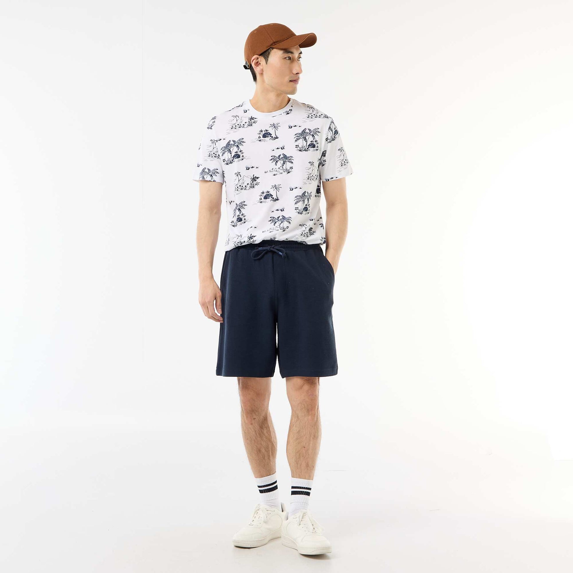 T-shirt imprimé fantaisie BLANC