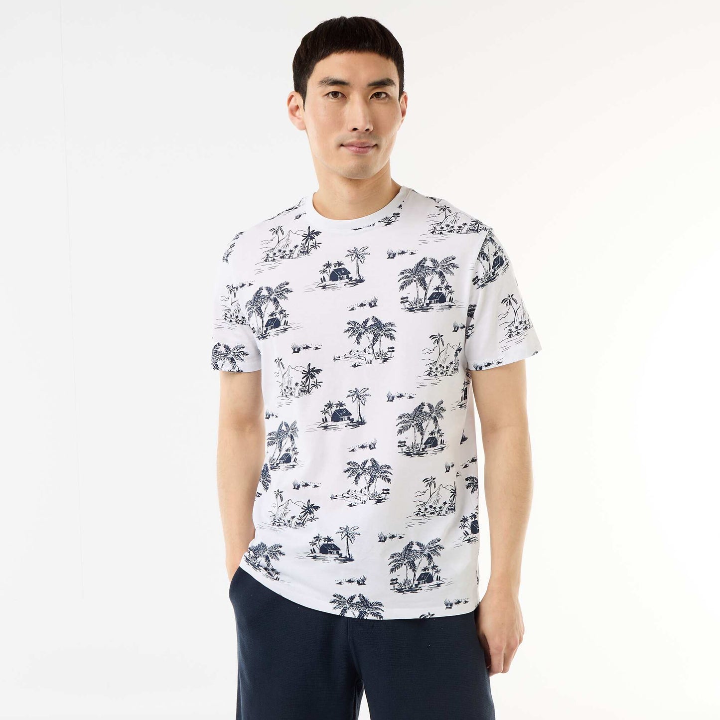 T-shirt imprimé fantaisie BLANC