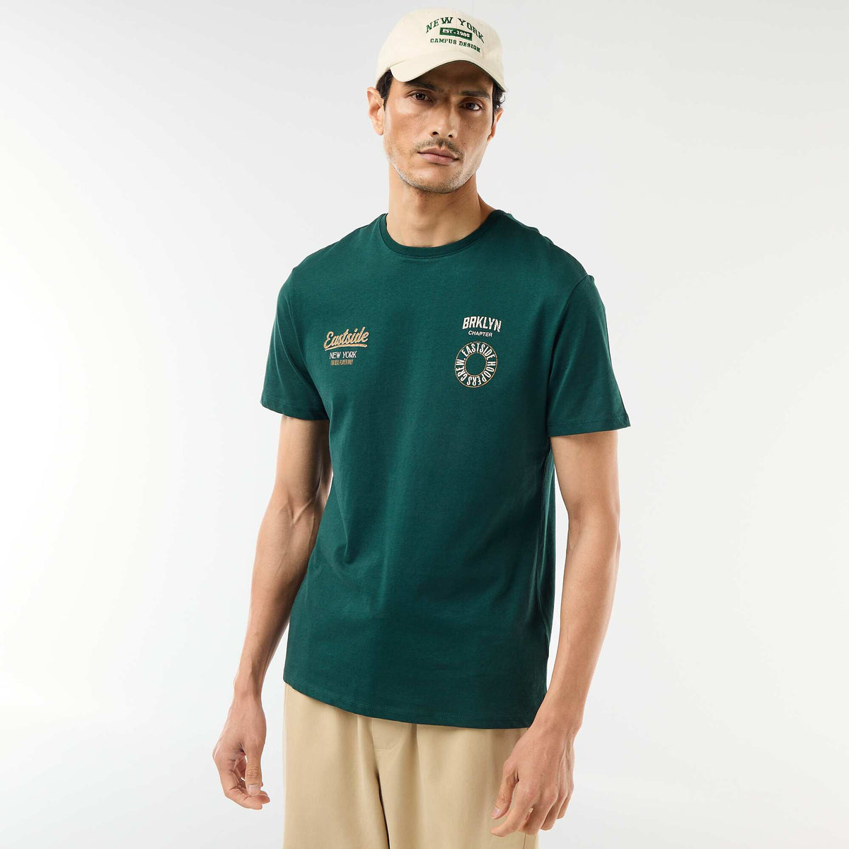 T-shirt imprimé fantaisie VERT