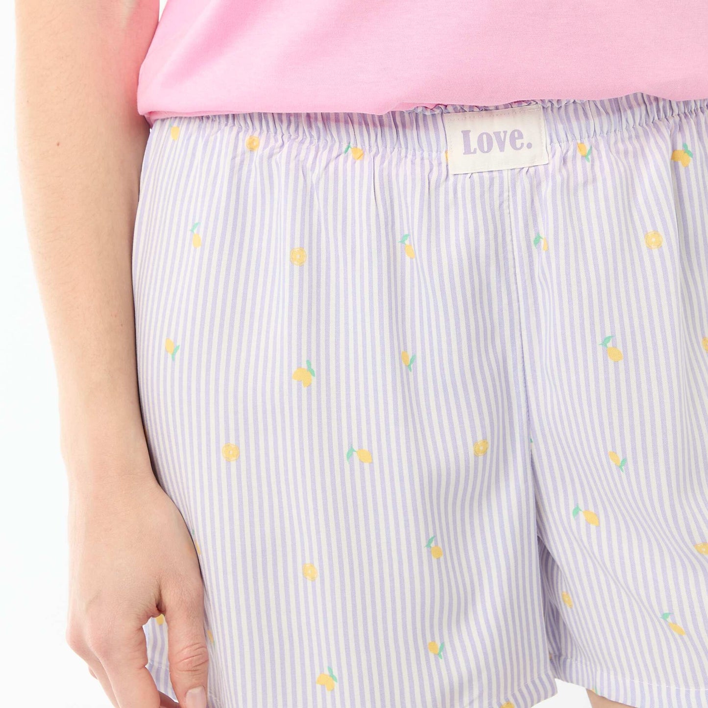 Ensemble de pyjama haut + short léger all-over rayé VIOLET