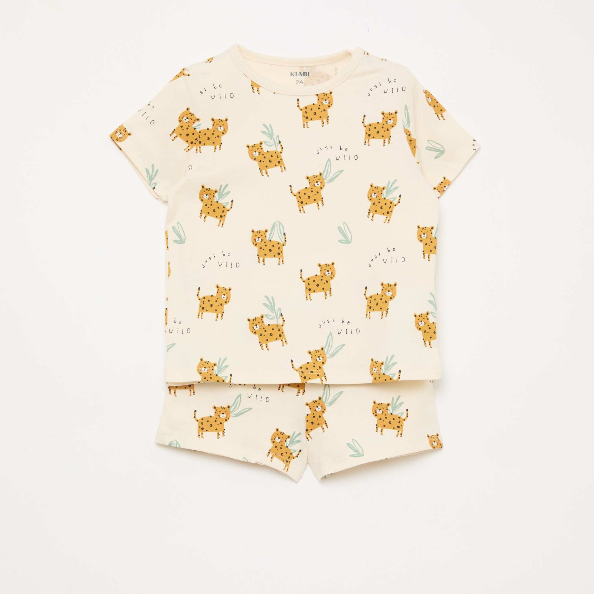 Ensemble pyjama court t-shirt + short - 2 pièces BEIGE