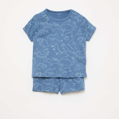 Ensemble pyjama court t-shirt + short - 2 pièces BLEU