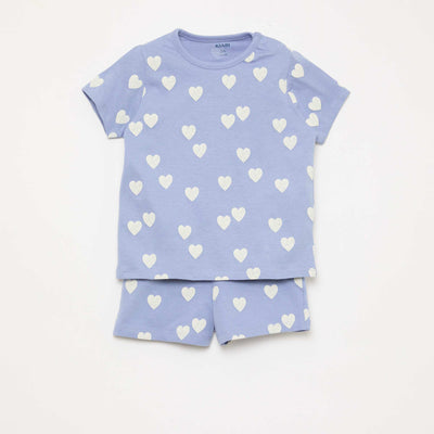 Ensemble pyjama court t-shirt + short - 2 pièces BLEU