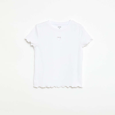 T-shirt à manches courtesavec forme ajourée BLANC