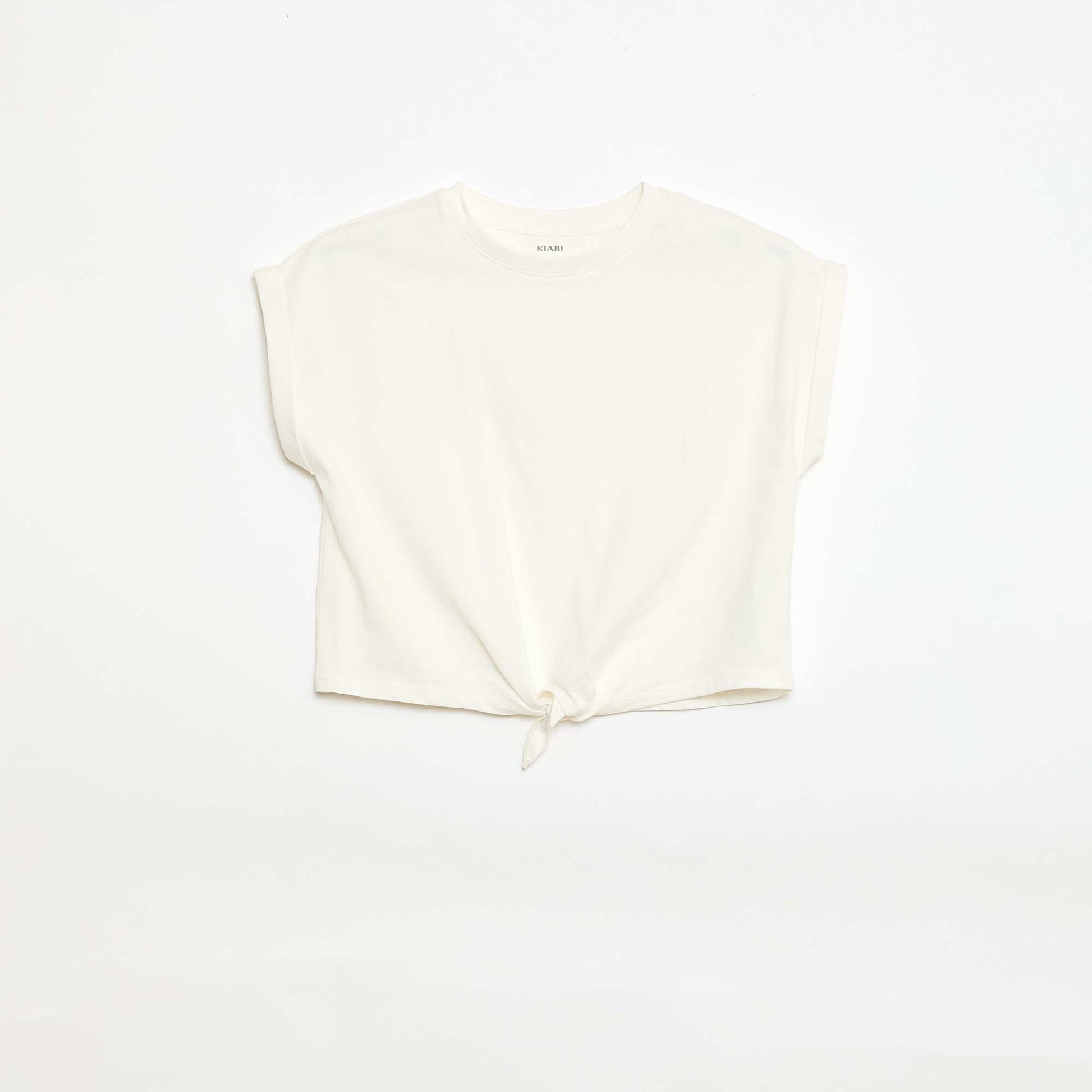 T-shirt avec nœud à la taille BLANC