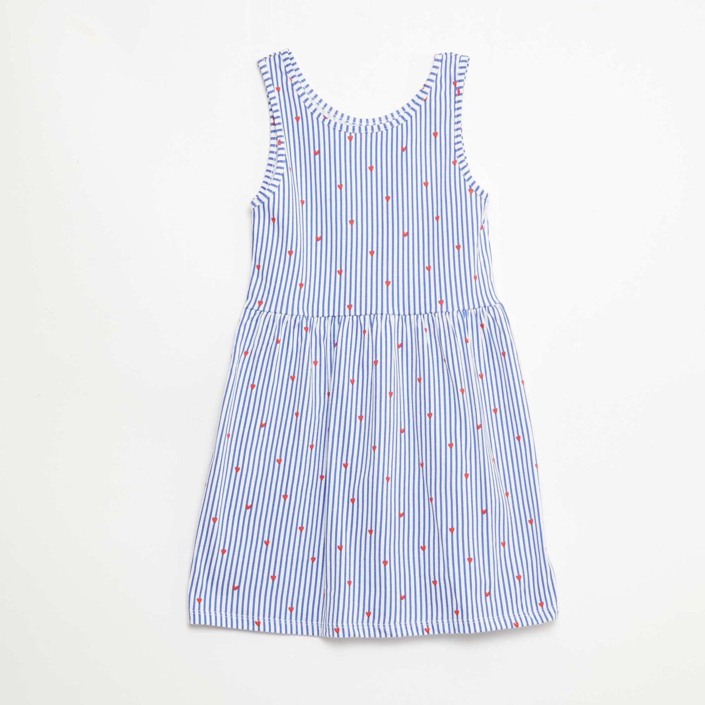 Robe en maille légère fine bretelles all-over en coton BLEU