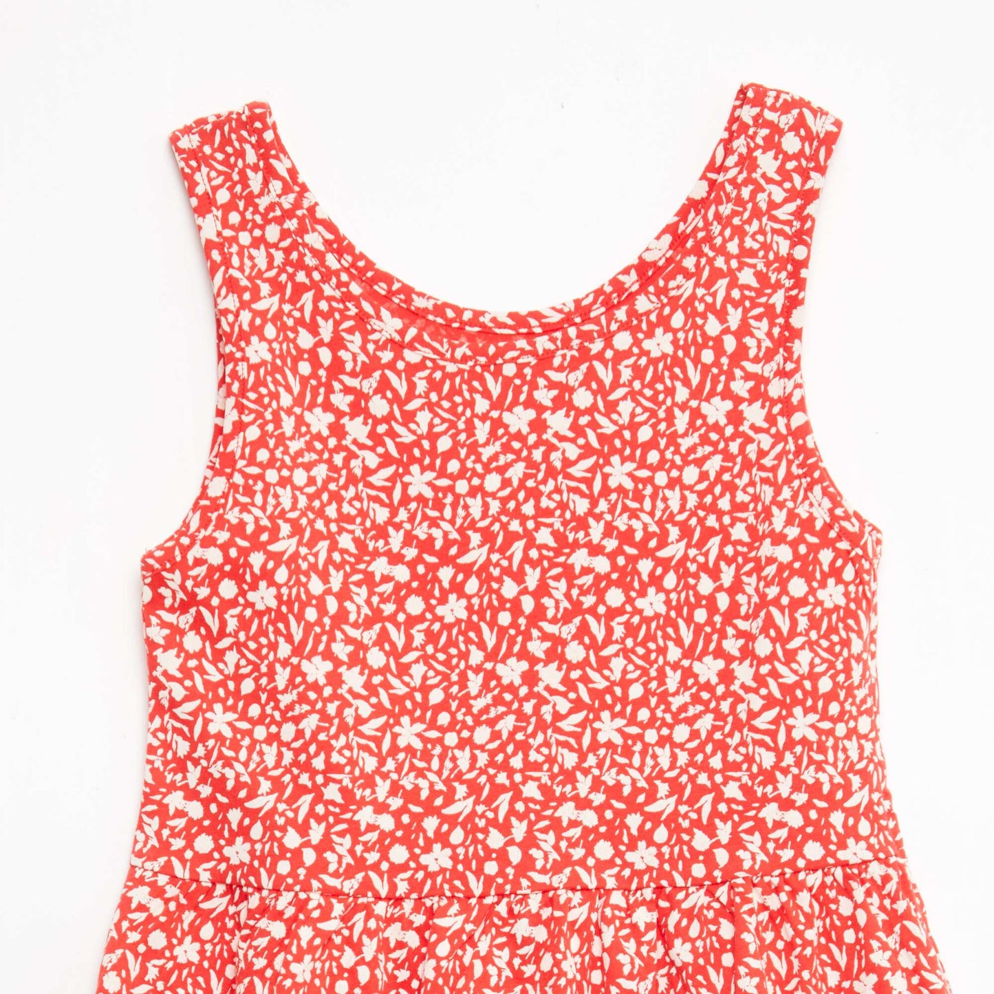 Robe en maille légère fine bretelles all-over en coton ROUGE