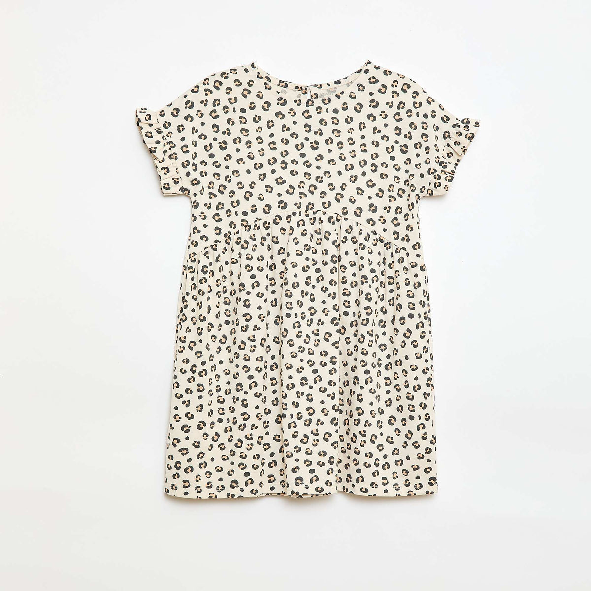 Robe à manches courtes en coton LéOPARD