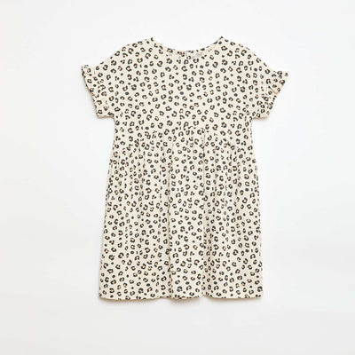 Robe à manches courtes en coton LéOPARD