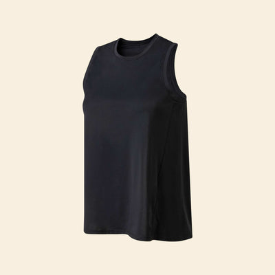 Tee-shirt fluide avec fente au dos NOIR