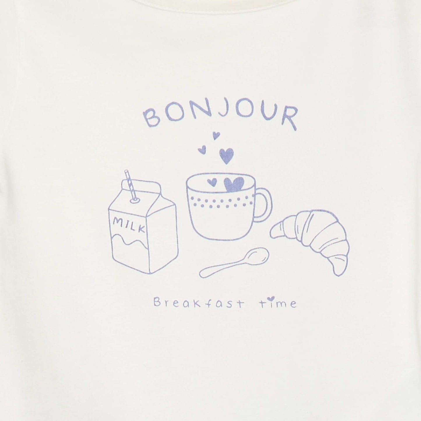 Ensemble de pyjama t-shirt + short - 2 pièces BLANC