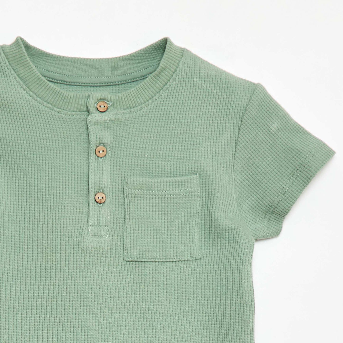 Pyjama short 2 pièces en maille côtelée VERT