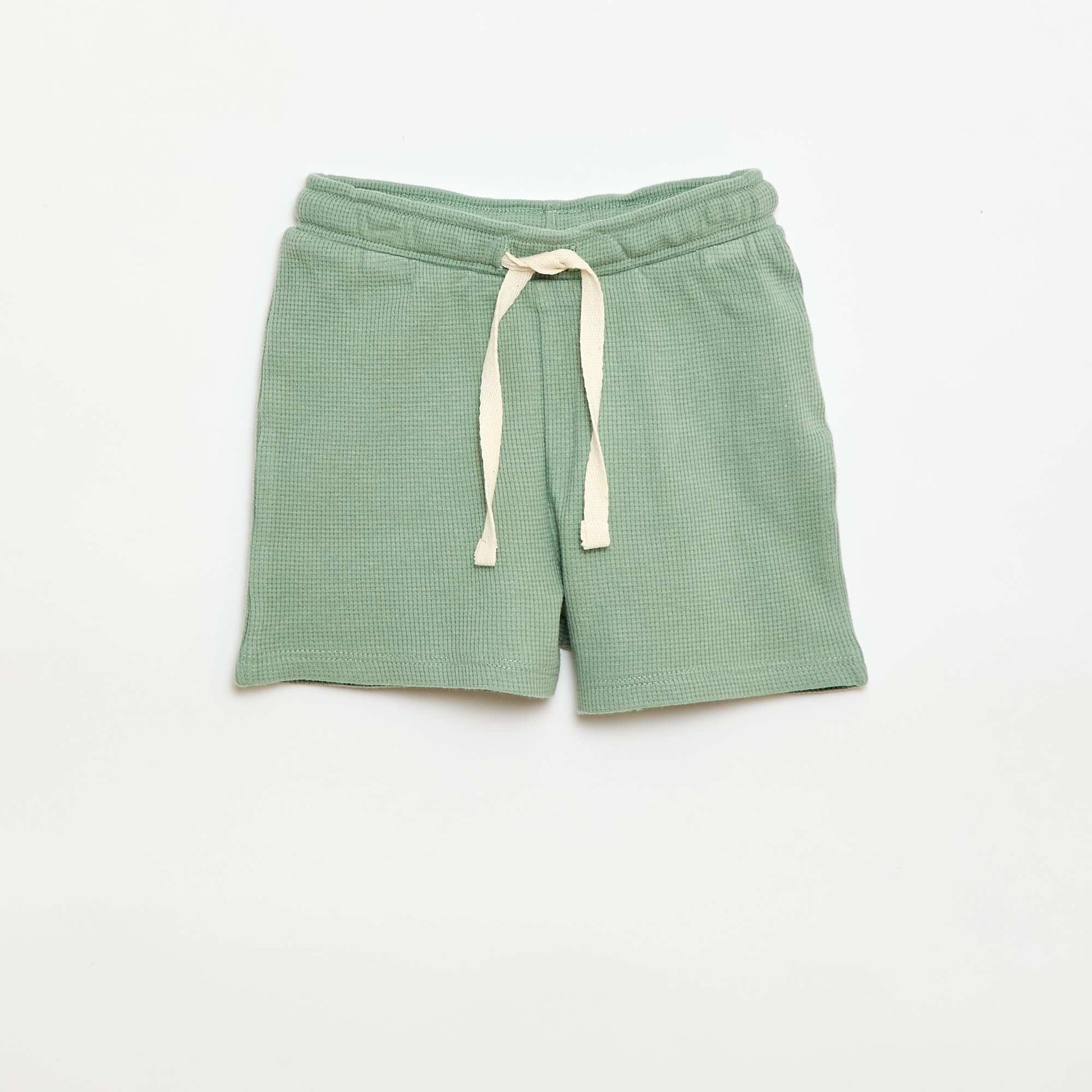 Pyjama short 2 pièces en maille côtelée VERT