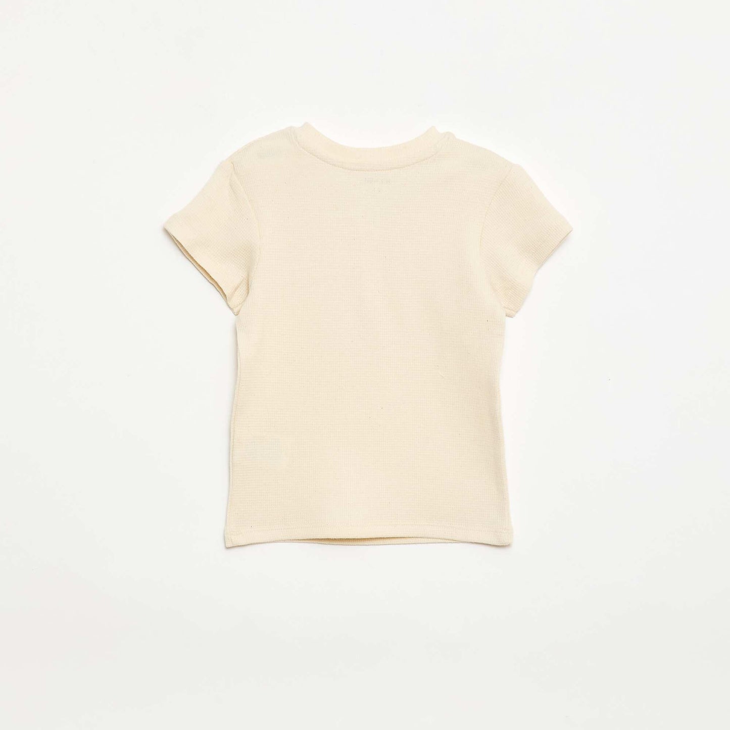 Pyjama short 2 pièces en maille côtelée BLANC