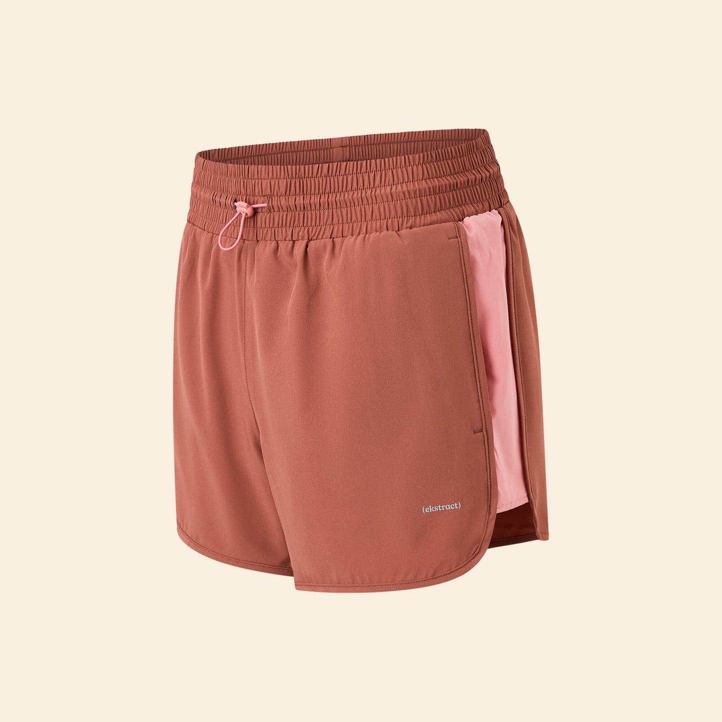 Short de sport color block MARRON