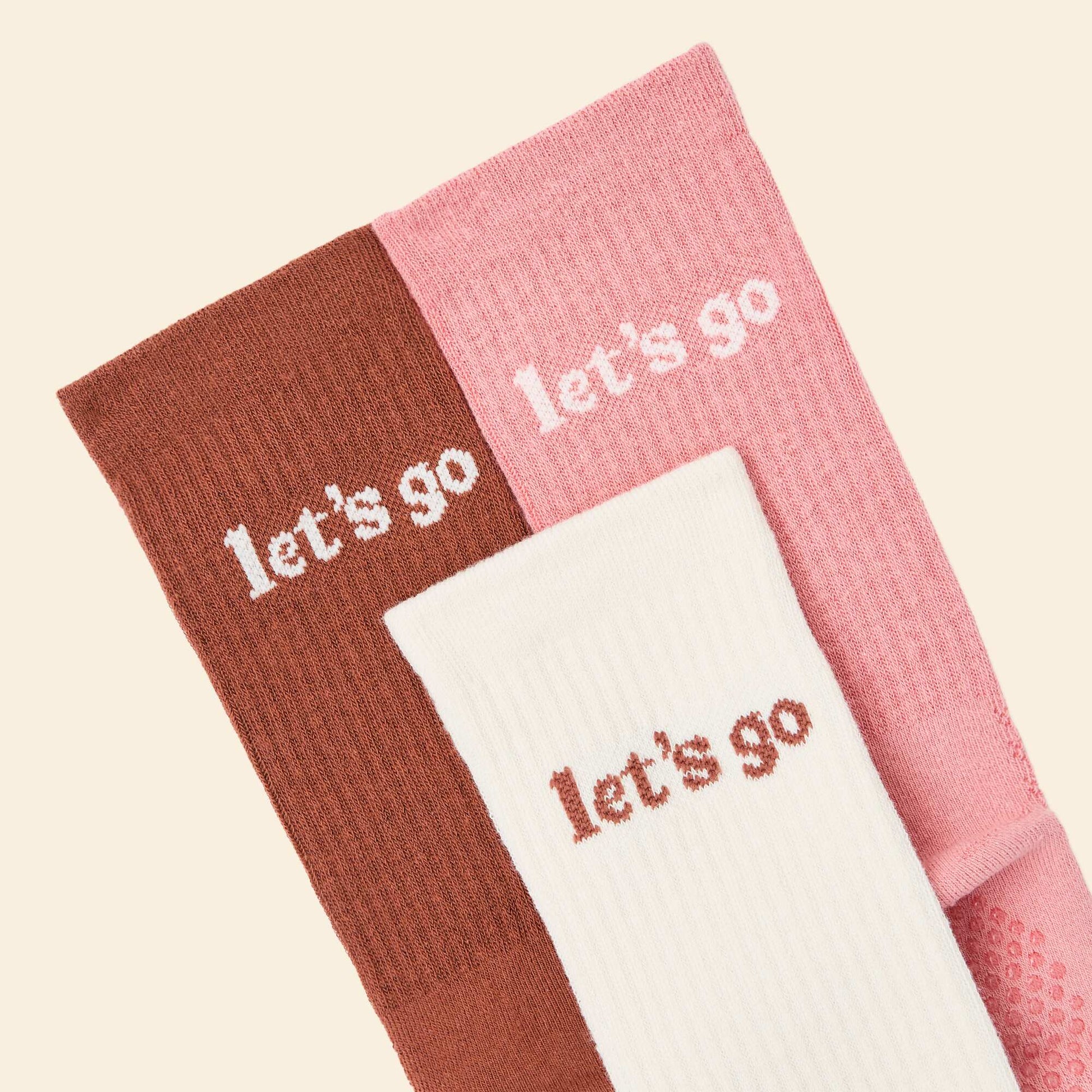 Lot de 3 chaussettes antidérapantes MARRON