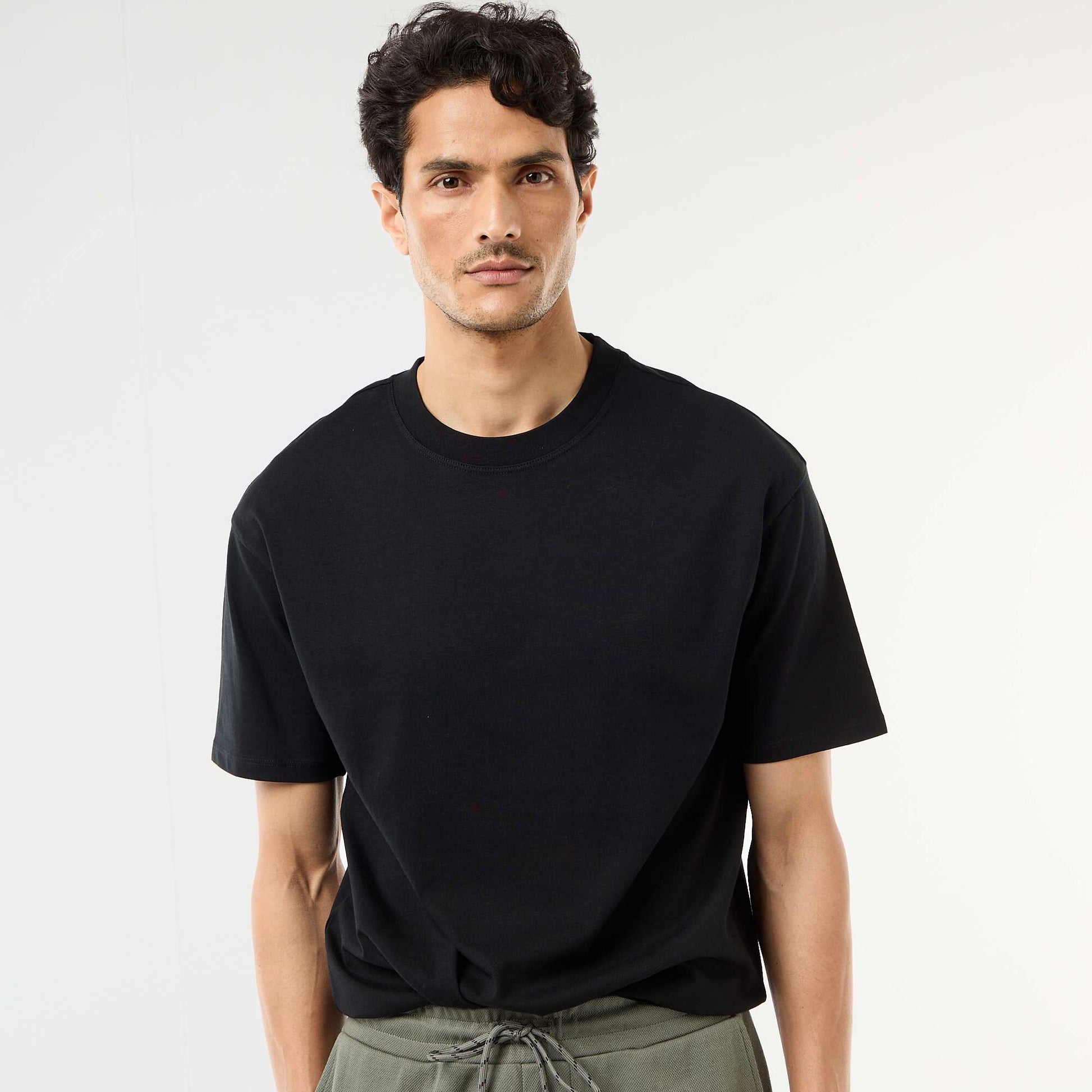 Tee-shirt uni confort fit / oversize NOIR