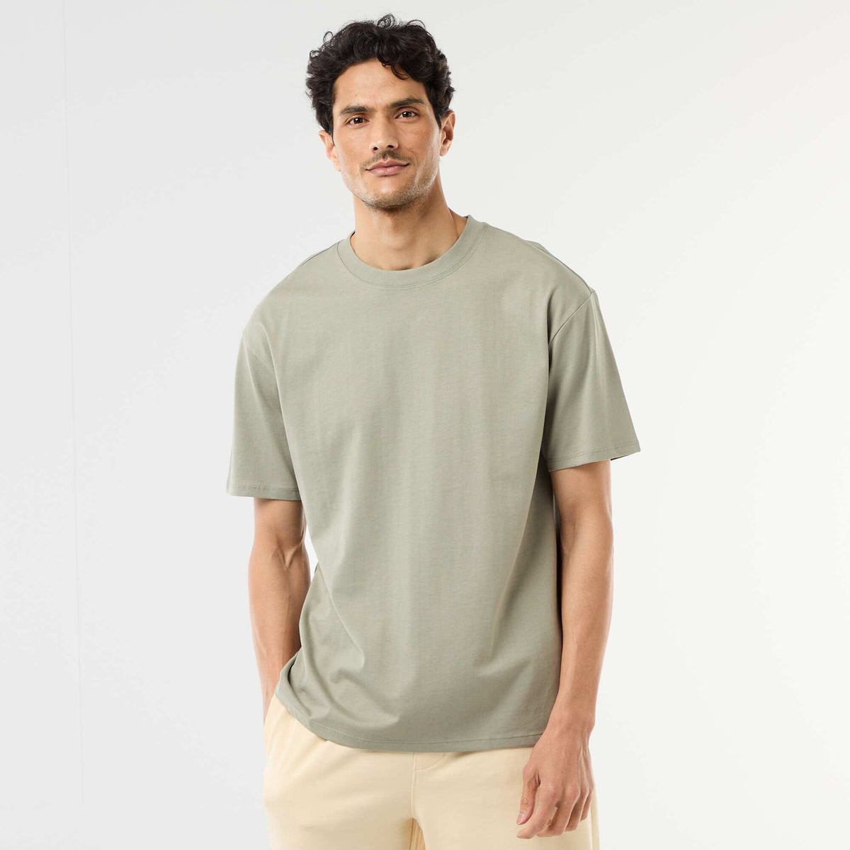 Tee-shirt uni confort fit / oversize VERT