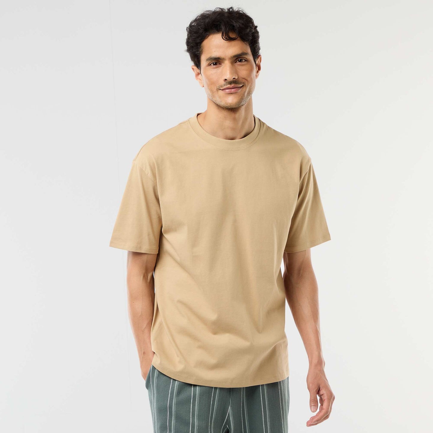 Tee-shirt uni confort fit / oversize BEIGE