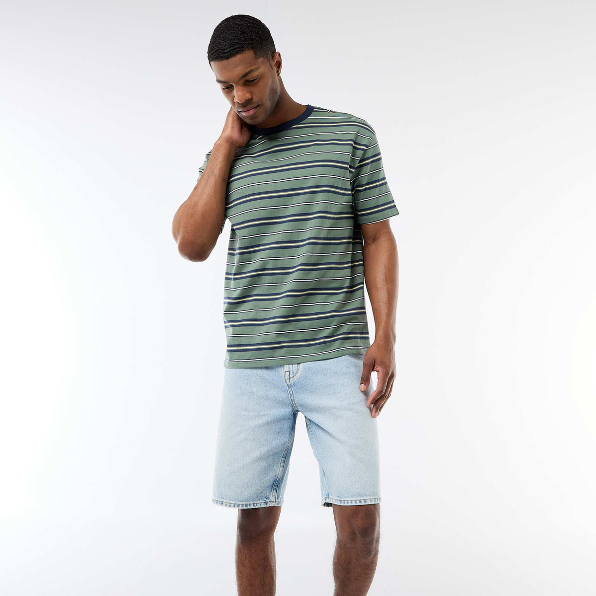 Tee-shirt basique rayé VERT