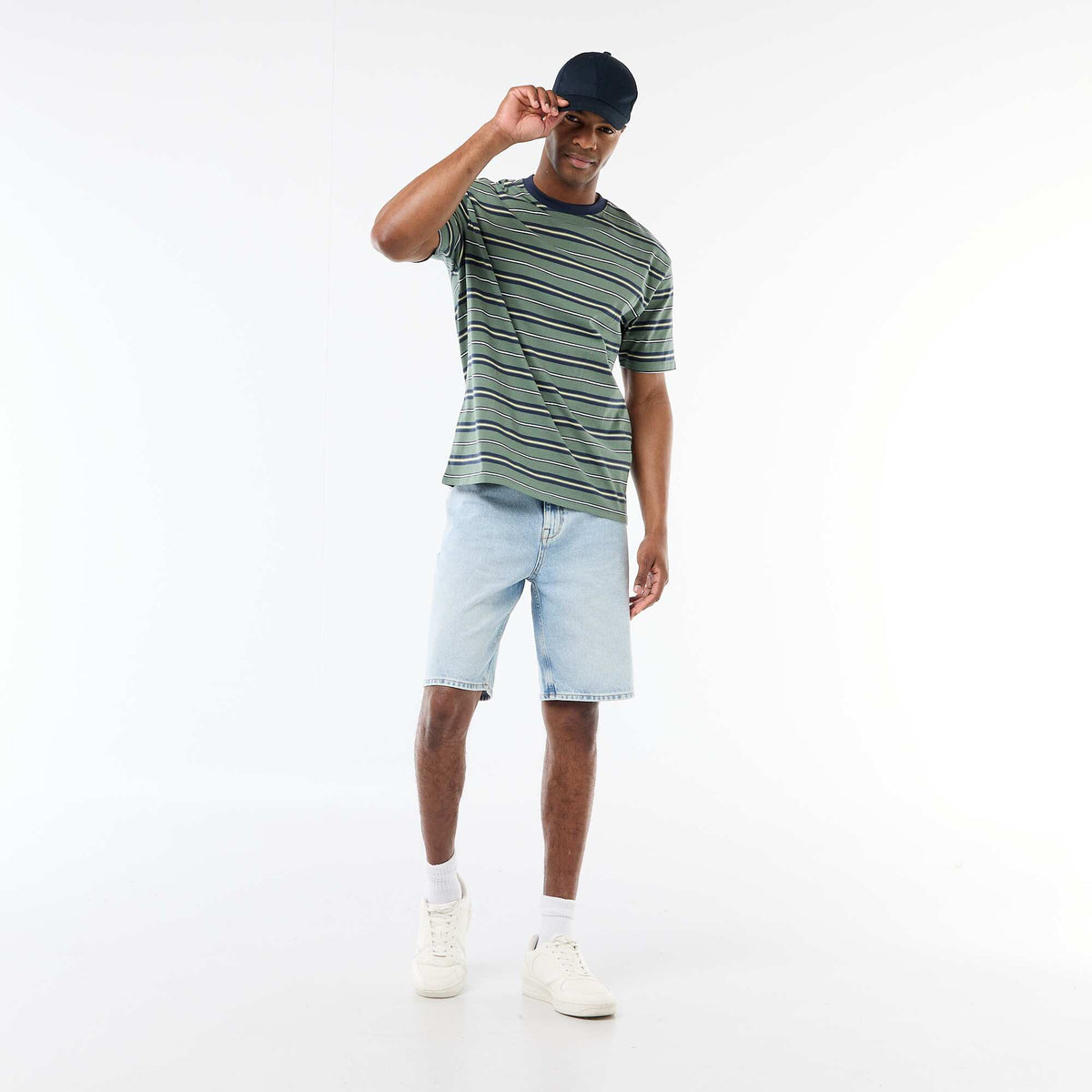 Tee-shirt basique rayé VERT