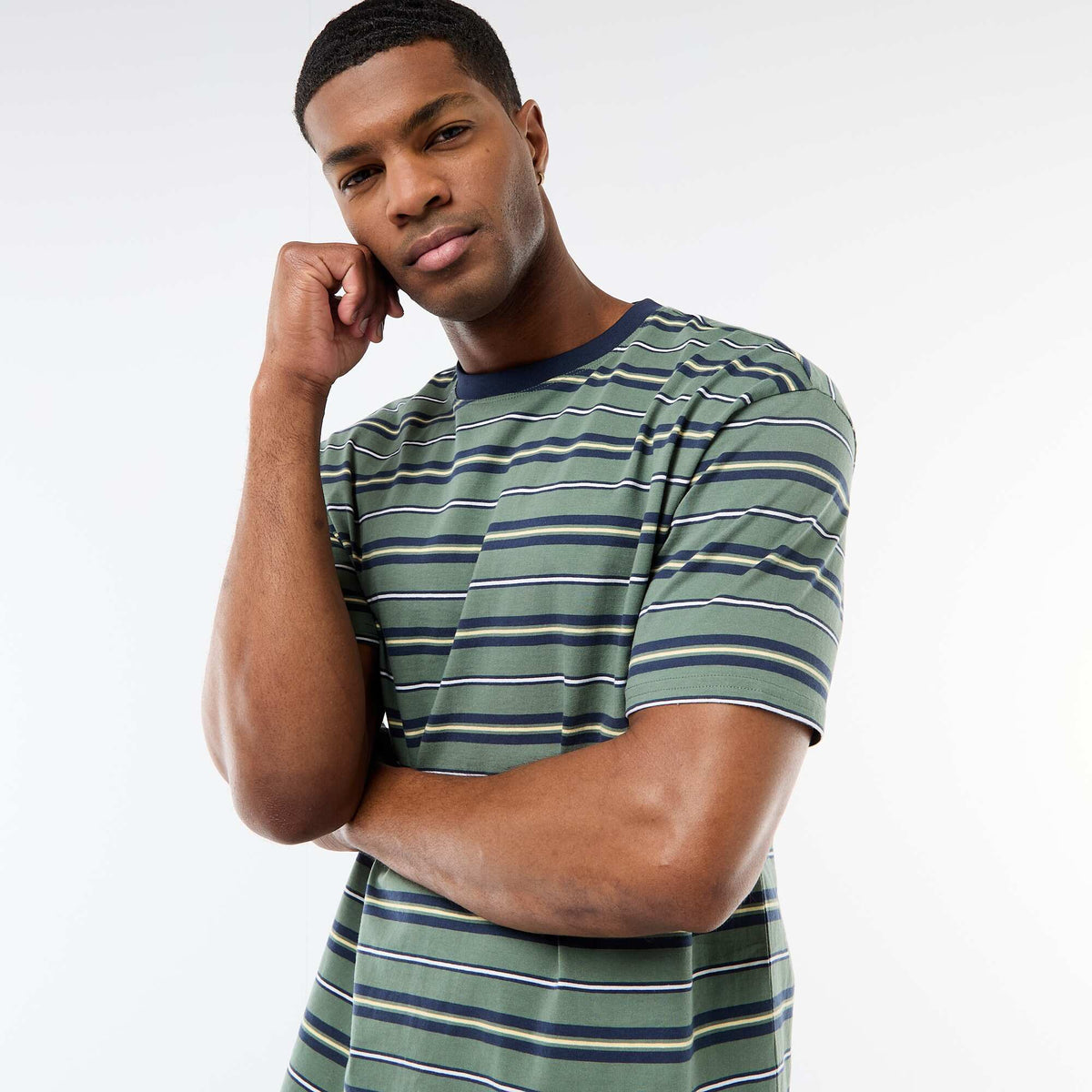 Tee-shirt basique rayé VERT