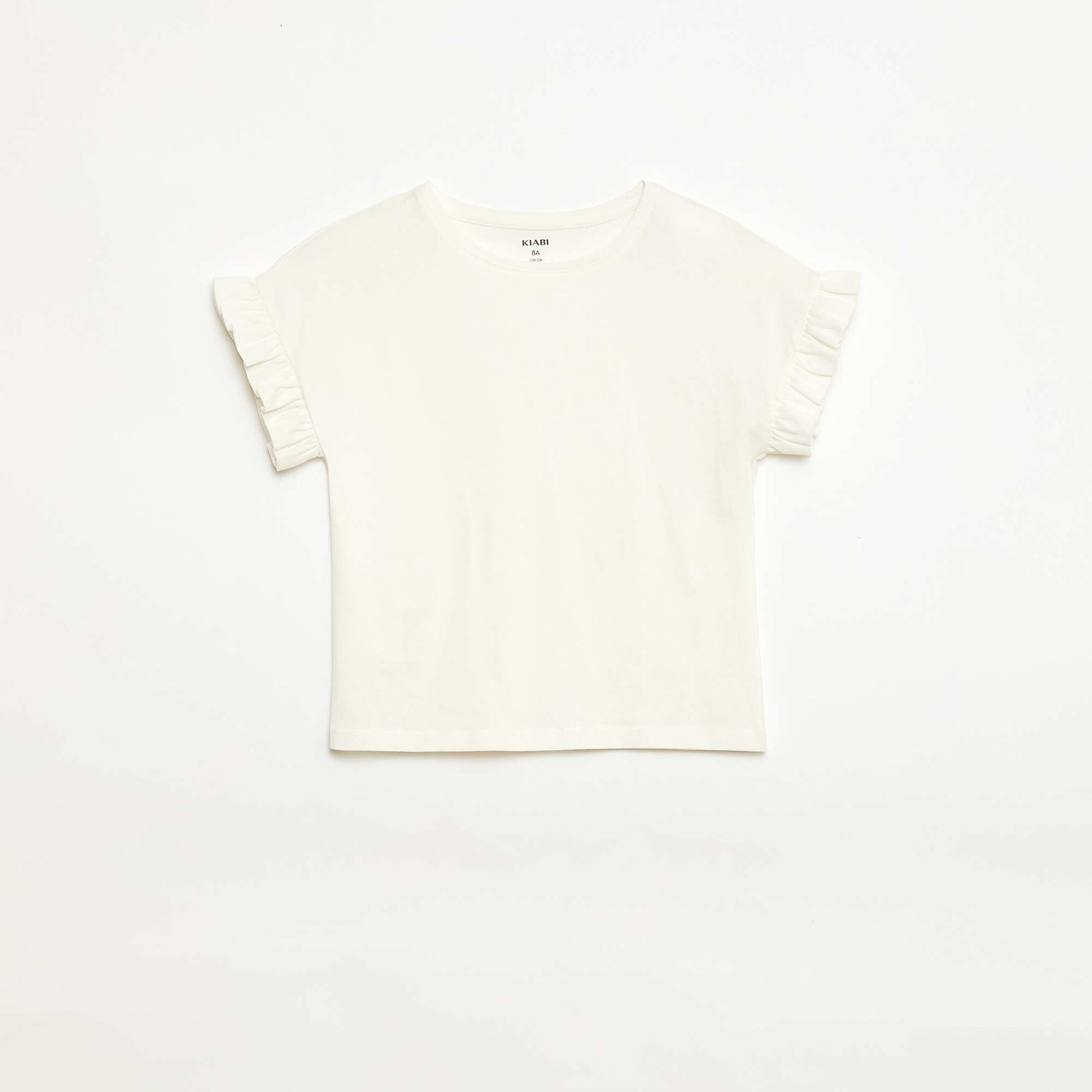 T-shirt à manches volantes BLANC
