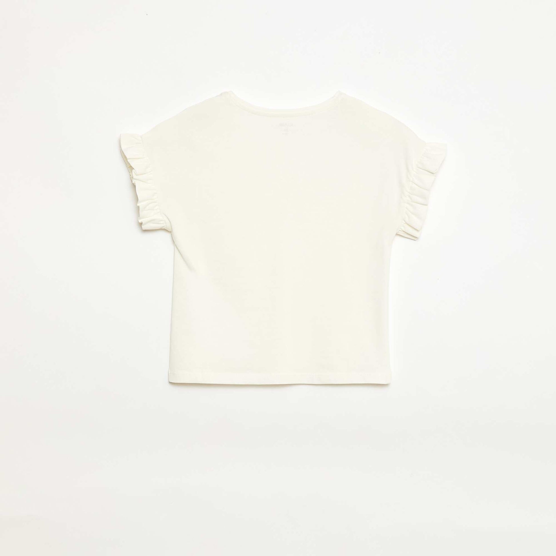 T-shirt à manches volantes BLANC