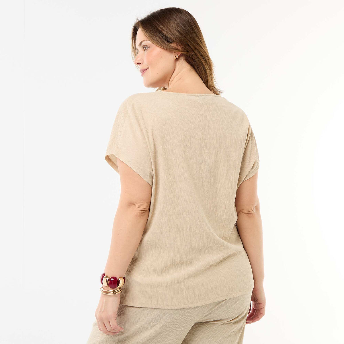 Débardeur à boutons dorés BEIGE