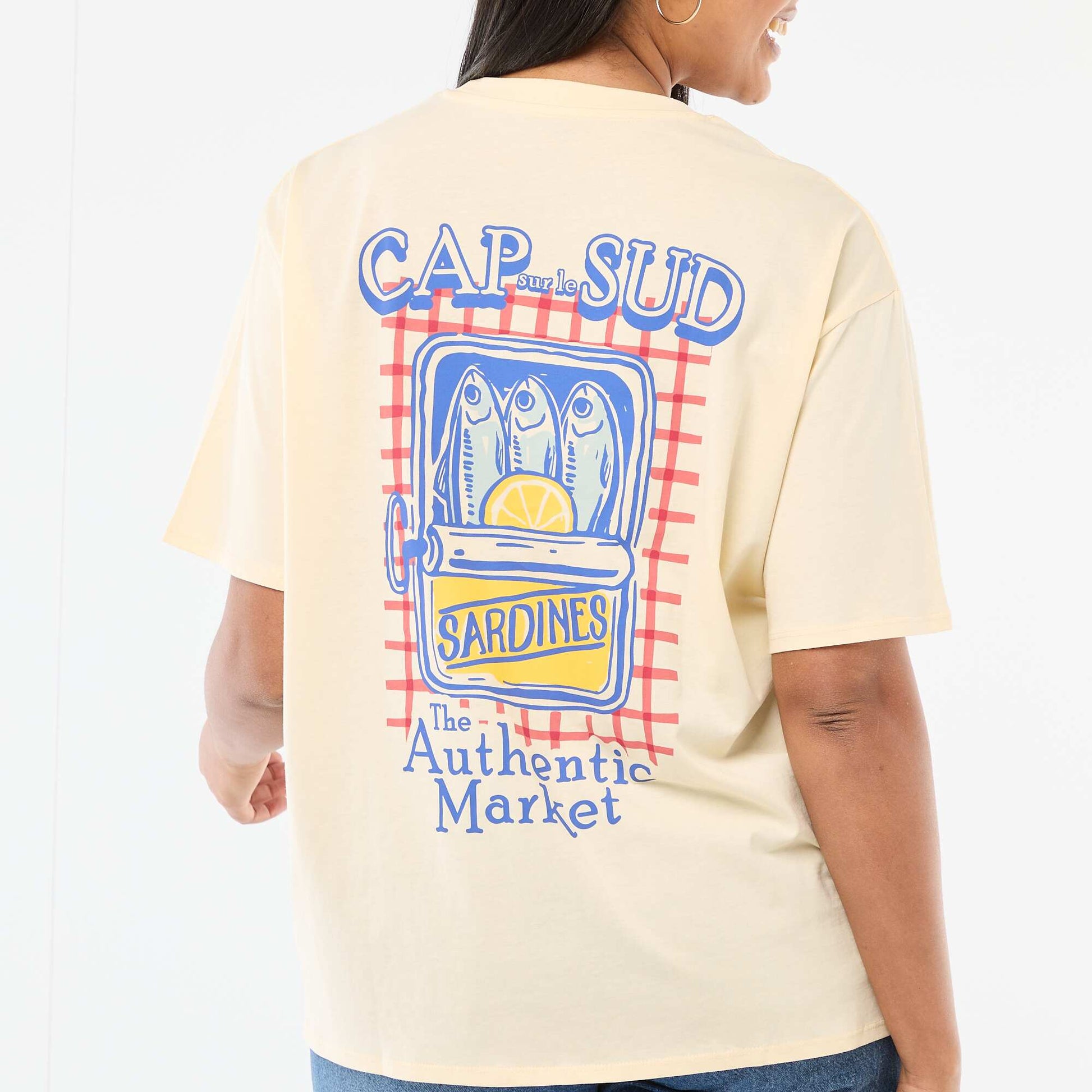 Tee-shirt coupe oversize à manches courtes JAUNE