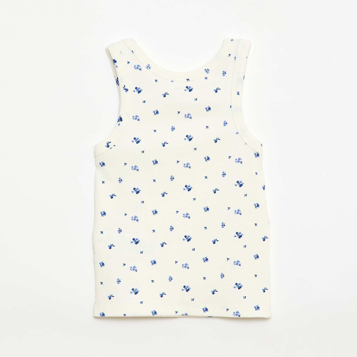 Débardeur en maille côtelée avec imprimé all over BEIGE