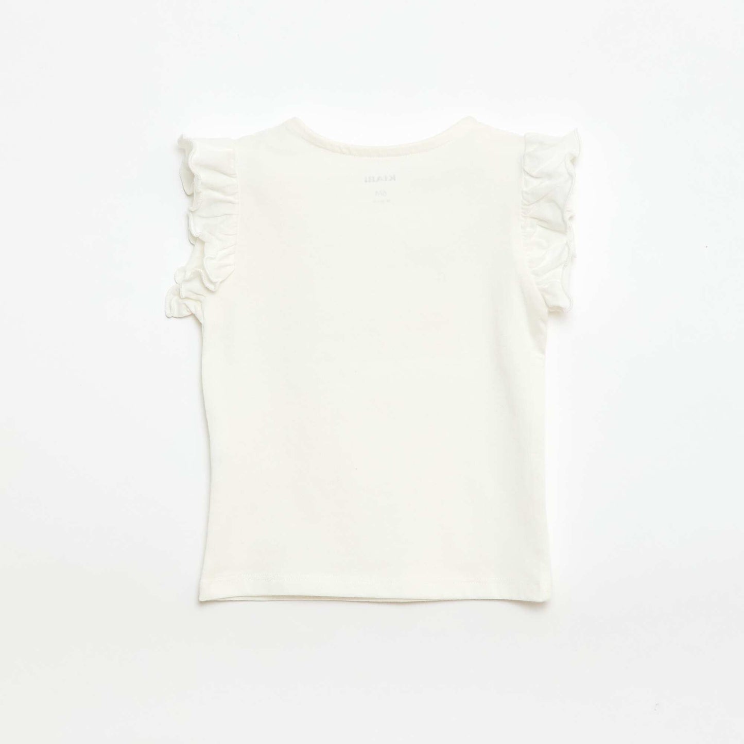 T-shirt en jersey manches courtes volantées BLANC