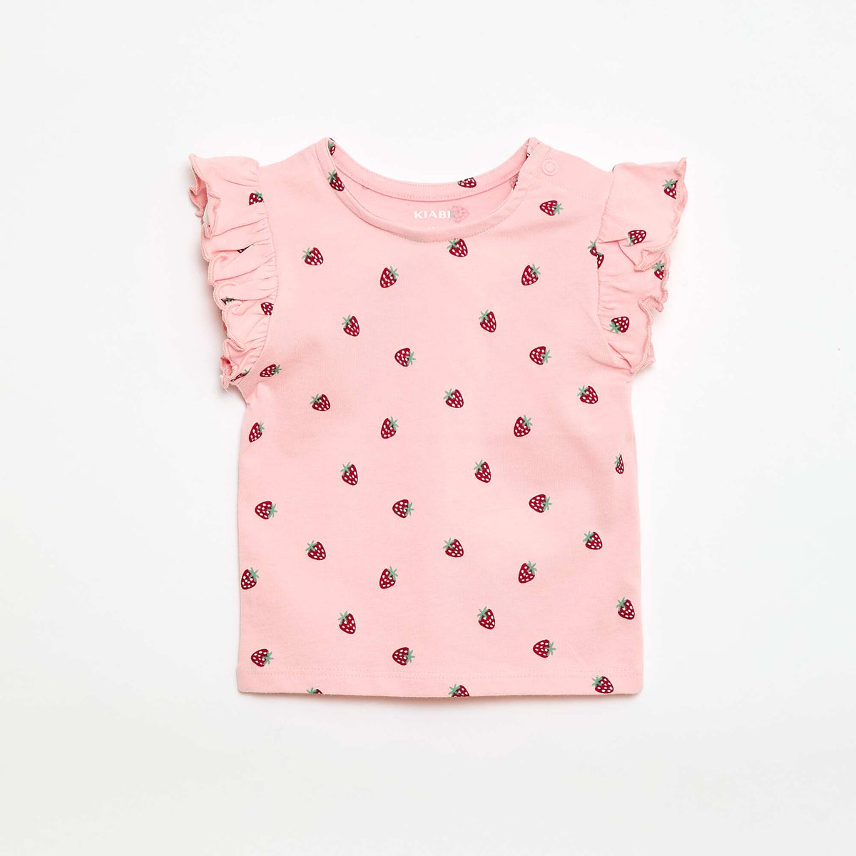 T-shirt en jersey manches courtes volantées ROSE