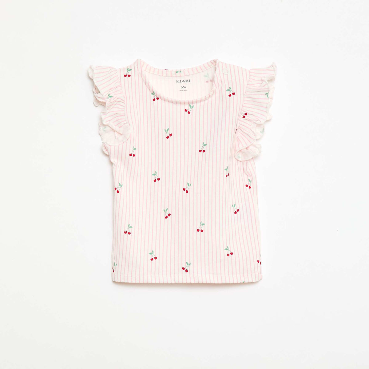 T-shirt en jersey manches courtes volantées ROSE