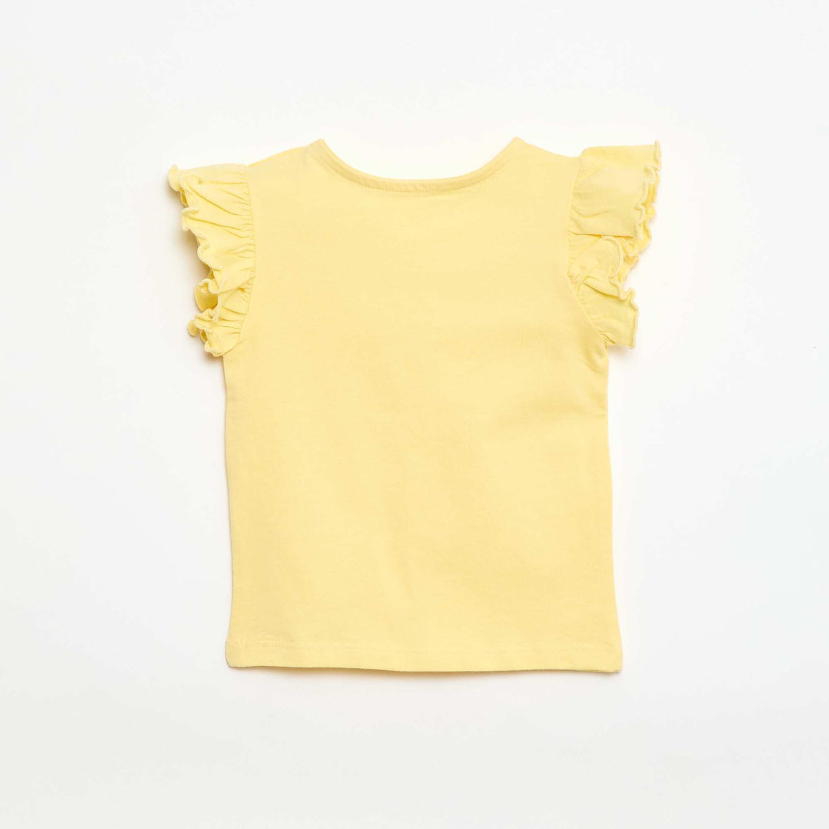 T-shirt en jersey manches courtes volantées JAUNE