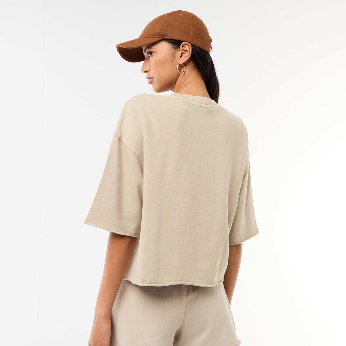 T-shirt manches 3/4 en French Terry BEIGE