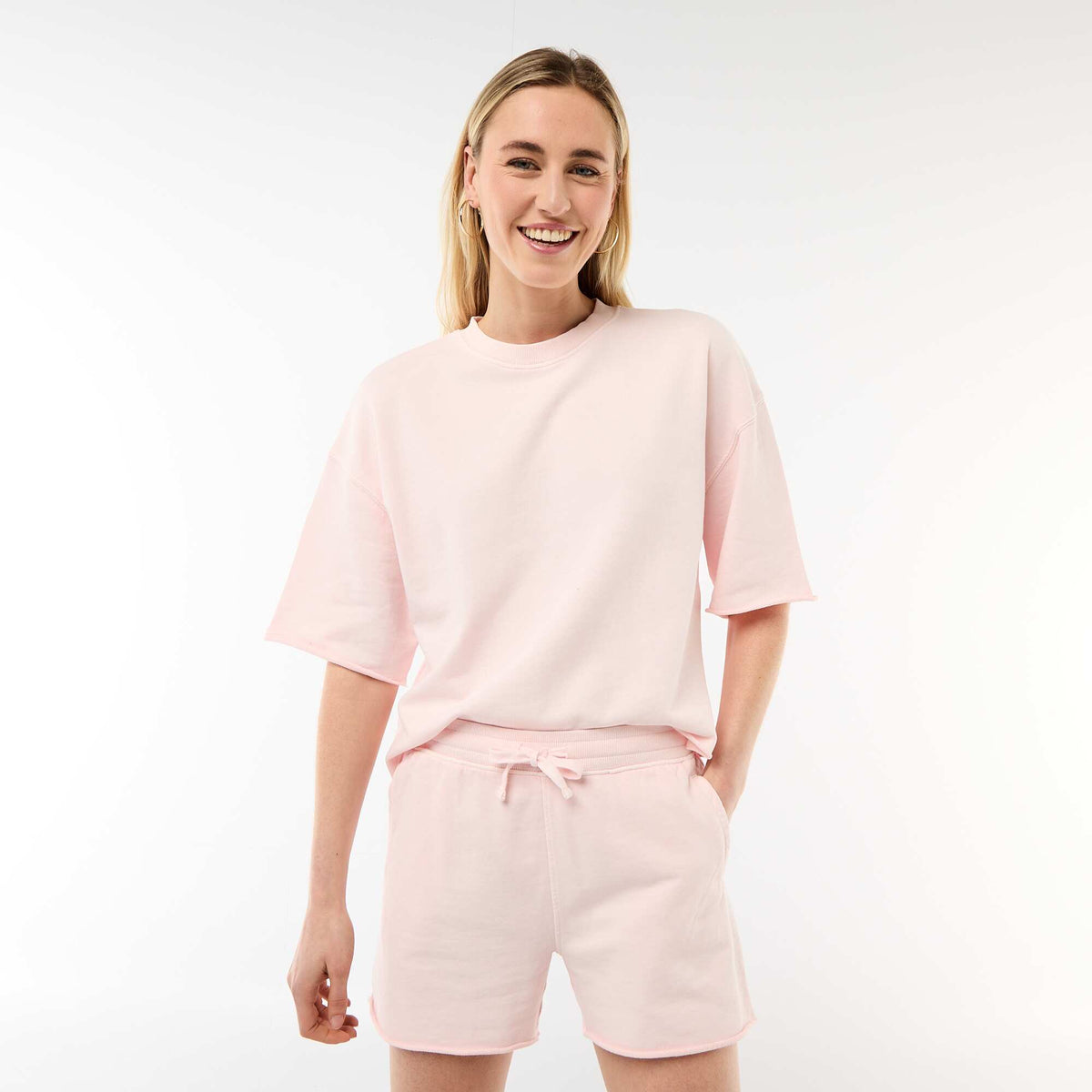T-shirt manches 3/4 en French Terry ROSE