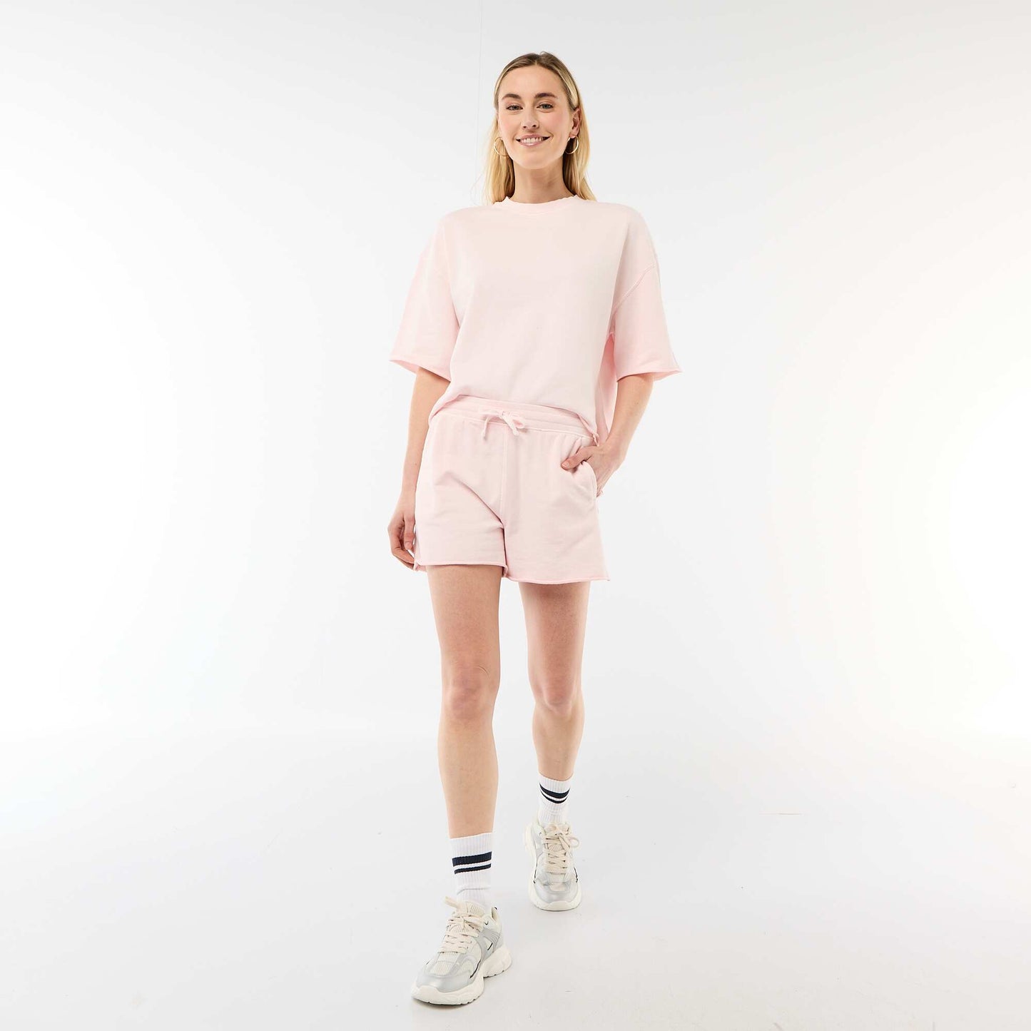 T-shirt manches 3/4 en French Terry ROSE