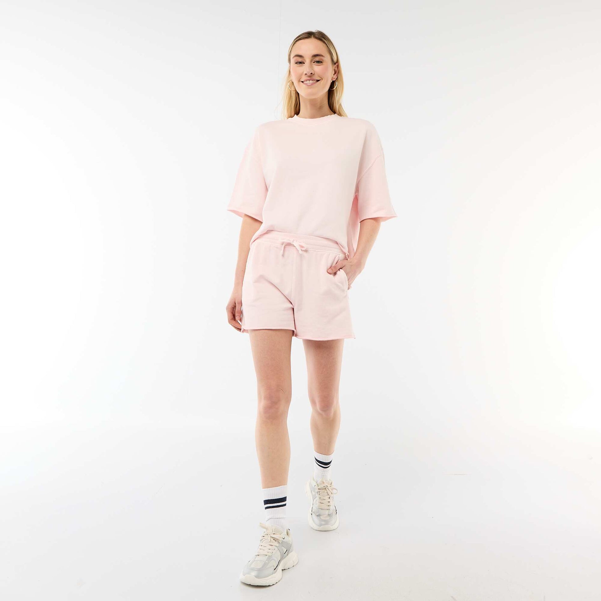 T-shirt manches 3/4 en French Terry ROSE
